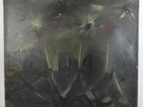 une image d'une peinture représentant des oiseaux volant au-dessus d'un cimetière