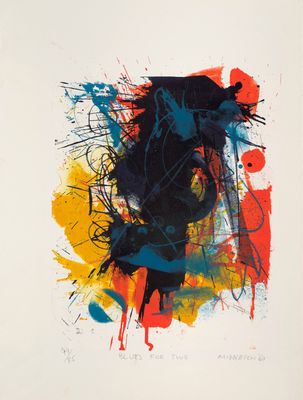 an image of a painting of a horse with paint splatters on it