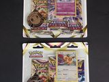 Deux cartes à collectionner Pokémon différentes sont représentées sur une surface noire.
