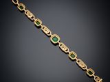 an emerald and diamond bracelet, by van cleef