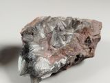 a close up of a rock with a piece of metal on it