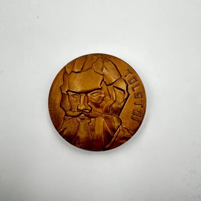 Léon TOLSTOï Médaille en bronze à tête géométrique D.