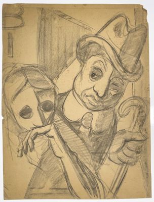 dessin représentant un dessin d'un homme et d'une femme portant un chapeau