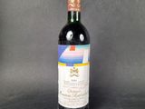 a bottle of red wine with a label on it