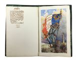 un livre ouvert sur lequel figure le dessin d'un homme tenant un drapeau