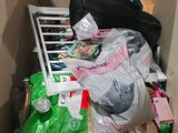 a cardboard box filled with lots of items that are in it