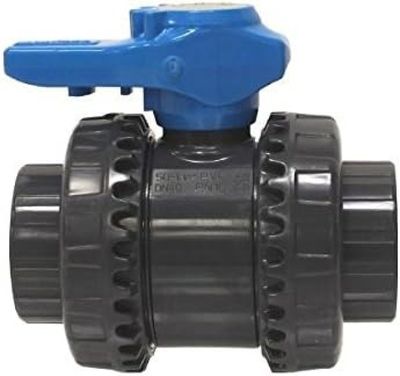 416 / Vanne PVC Double Union Zewool 50mm - VIB50C - Bla…