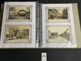 an old photo of a book with pictures of a town on it