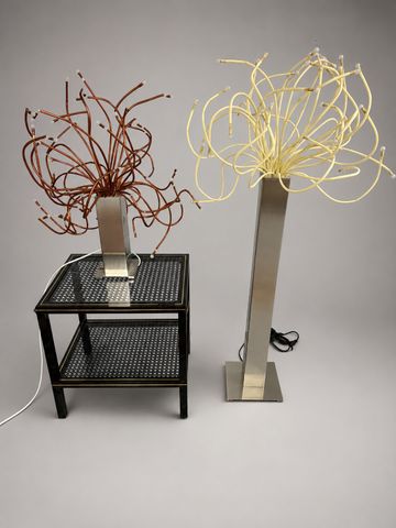 IKEA. Lampadaire et lampe de bureau Stranne en métal brossé et co