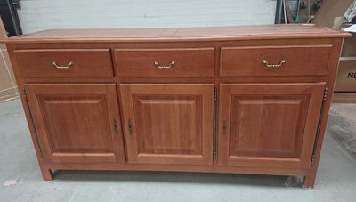Buffet bas 3 portes et 3 tiroirs AURELIA, chene moyen , dime…