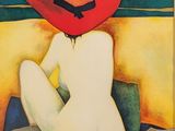 an image of a painting of a nude woman in a red hat