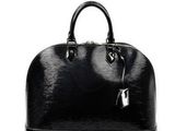 Sac à main bowler Louis Vuitton en cuir Epi noir