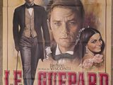 french movie poster for the film le guepard, with a man in a tuxedo and a woman in a top hat