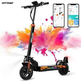 an image of an electric scooter with a phone next to it