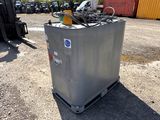 an image of a large metal container in the middle of a parking lot