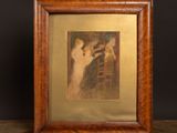 une image représentant un tableau où l'on voit une femme en robe blanche et un homme en costume noir