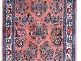 un tapis rouge et bleu avec une bordure noire sur fond blanc