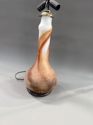 a lamp that is on top of a table