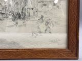 une photo représentant un dessin de personnes marchant dans la rue