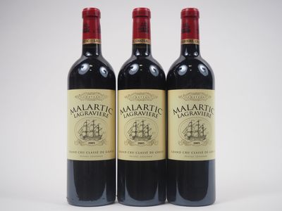 trois bouteilles de vin rouge posées l'une à côté de l'autre sur une surface blanche