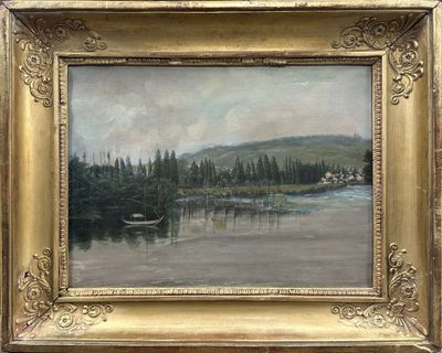 ECOLE DU XIXe s. - Scène près Carrière-sur-Seine (inscriptio… - Photo 1