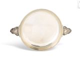 an antique silver plated ring on a white background with a white background