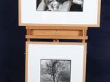 two black and white photographs of a man and a tree