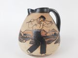 un vase avec l'image d'un homme et d'une femme dessus