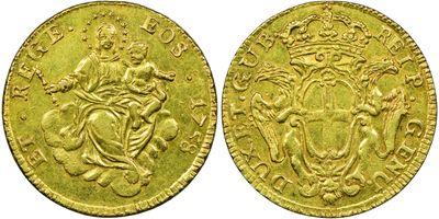 a gold sovereign coin with the image of a man on a horse
