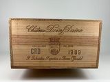 a close up of a wooden box with a label on it
