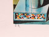 a picture of a painting of a pot on a stove