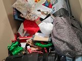 a cardboard box filled with many different items and items