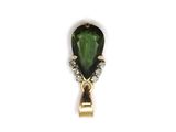 green tourmaline and diamond pendant in 14k yellow gold