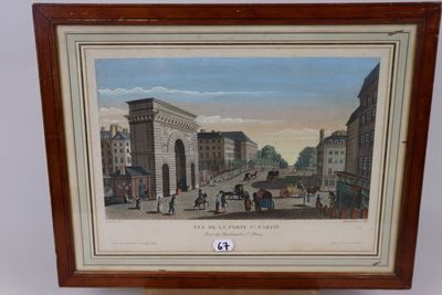 tableau représentant une rue de la ville avec une calèche