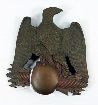 an eagle that is sitting on top of a ball