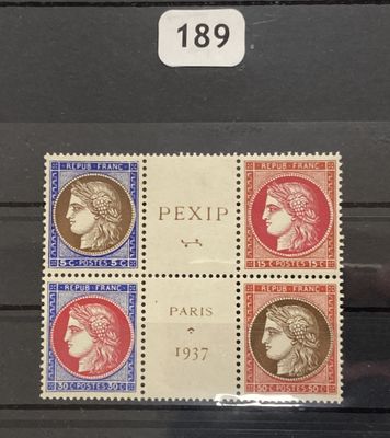 four different stamps on a display case with a number of heads on them