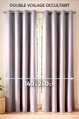 Lot de 1 voilage occultant gris