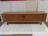 an image of a very nice looking wooden entertainment center