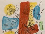an image of a drawing of a man and a woman sitting on a bench