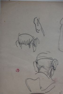 ADLER Jules (1865/1952) - "Etude grandes oreilles", dessin m…