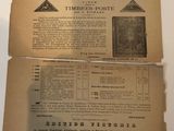 an old newspaper with a picture of a clock on it