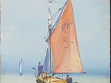 une peinture d'un voilier dans l'eau