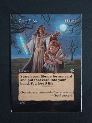 a picture of a card with a picture of a person holding a sword