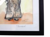 a picture of a painting of a man with a hat on