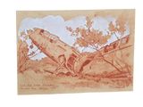 a drawing of a plane that is sitting on the ground