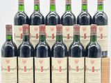 six bouteilles de vin rouge sont alignées