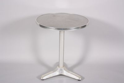 an image of a silver table with a white background