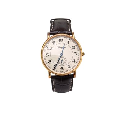 a close up of a watch on a white surface with a white background