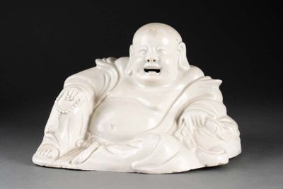 CHINE - XIXème siècle. BUDAI en position de délassement Porc…