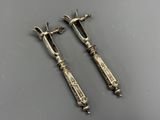 paire de cuillères anciennes en argent avec manches et poignées